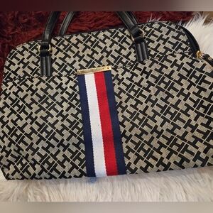 Tommy Hilfiger Blue/Alpaca Eve II Monogram Sachel Purse